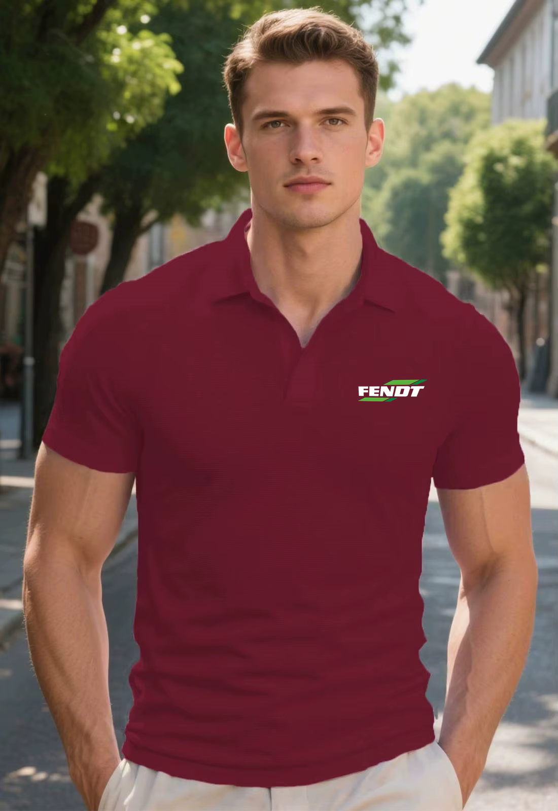 Nouveau Polo tracteur FENDT hommes t-shirt revers Henley chemises course sport entraînement à manches courtes pull t-shirts classique POLOS Jersey
