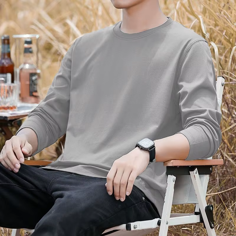 T-shirt en coton à manches longues pour homme