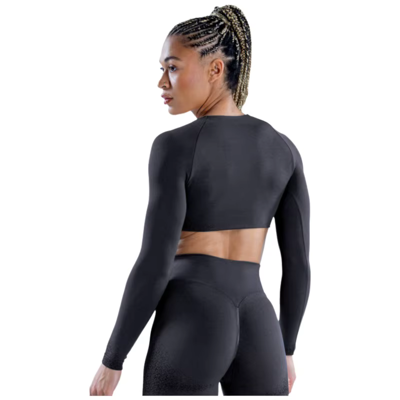 Haut de yoga court pour femme à col en V profond