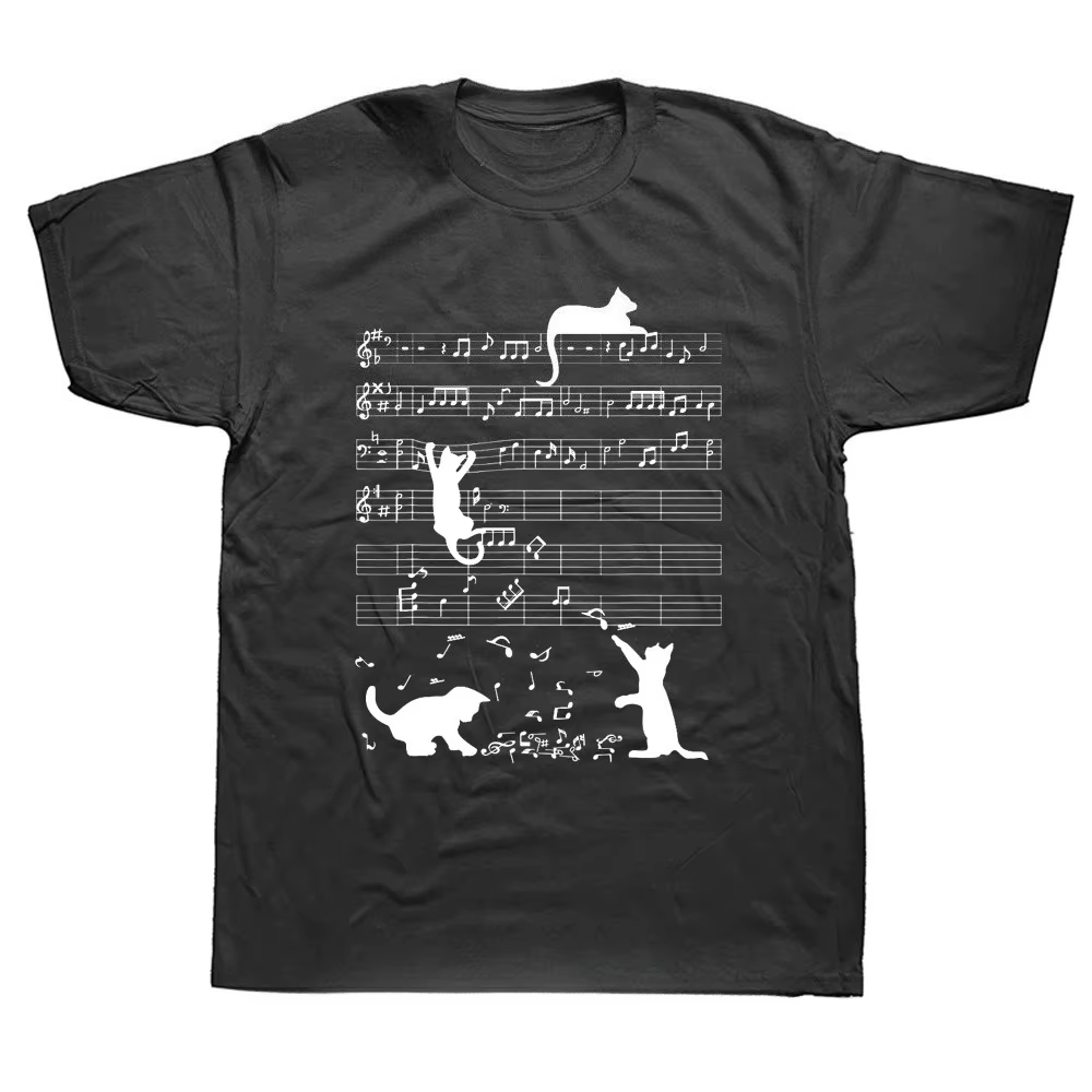 T-shirt pour homme : imprimé amusant 100 % coton pur – motif chat