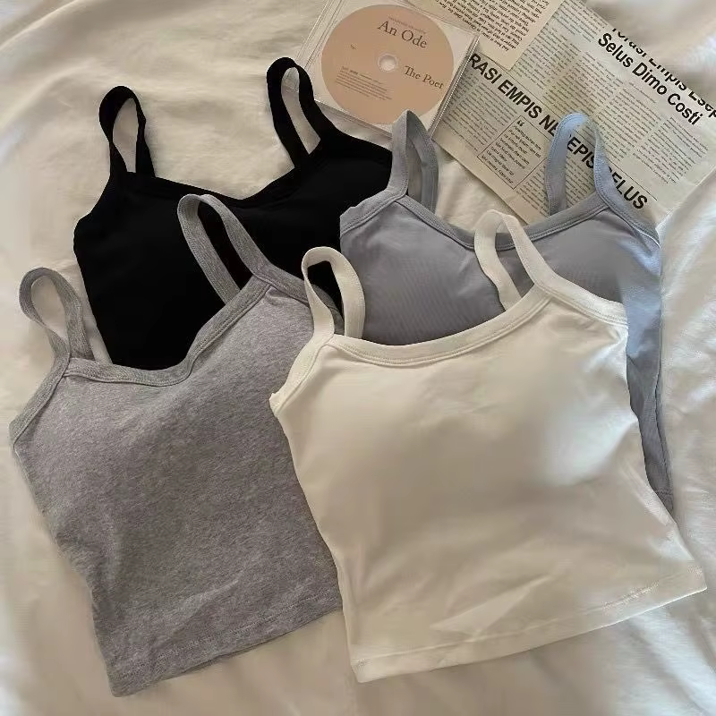 Haut court femmes Sexy hauts sans manche mode femme sous-vêtements dame Camisole fille basique T-shirt gilet Lingerie soutiens-gorge bustiers chaud