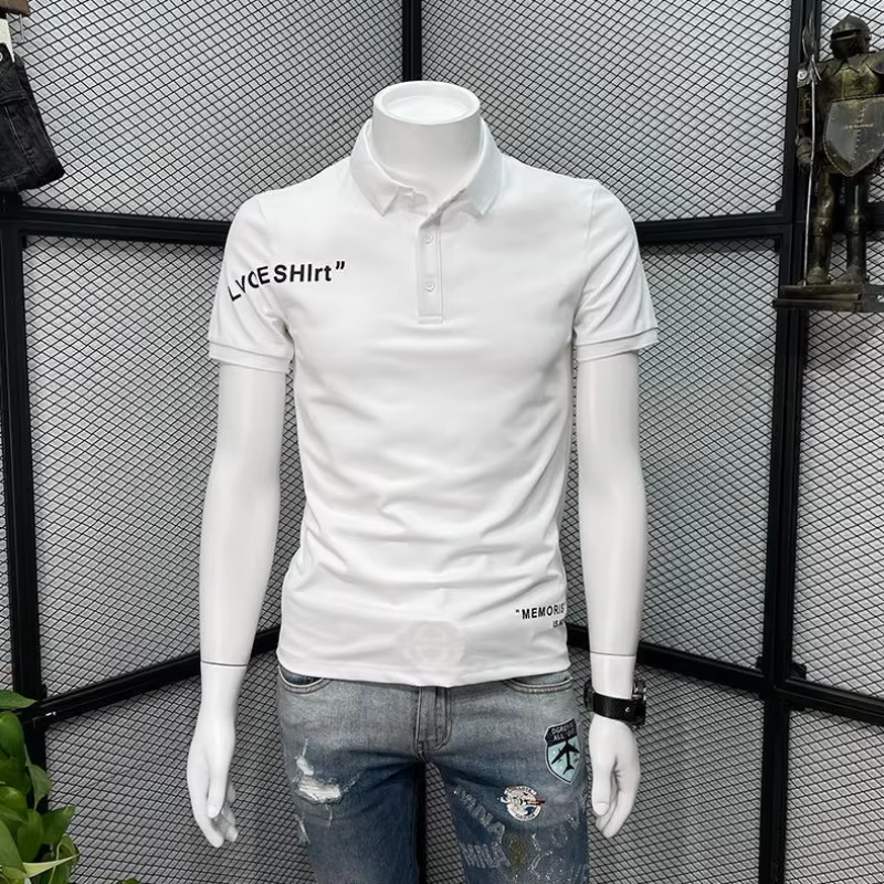 T-shirt en coton avec col pour hommes