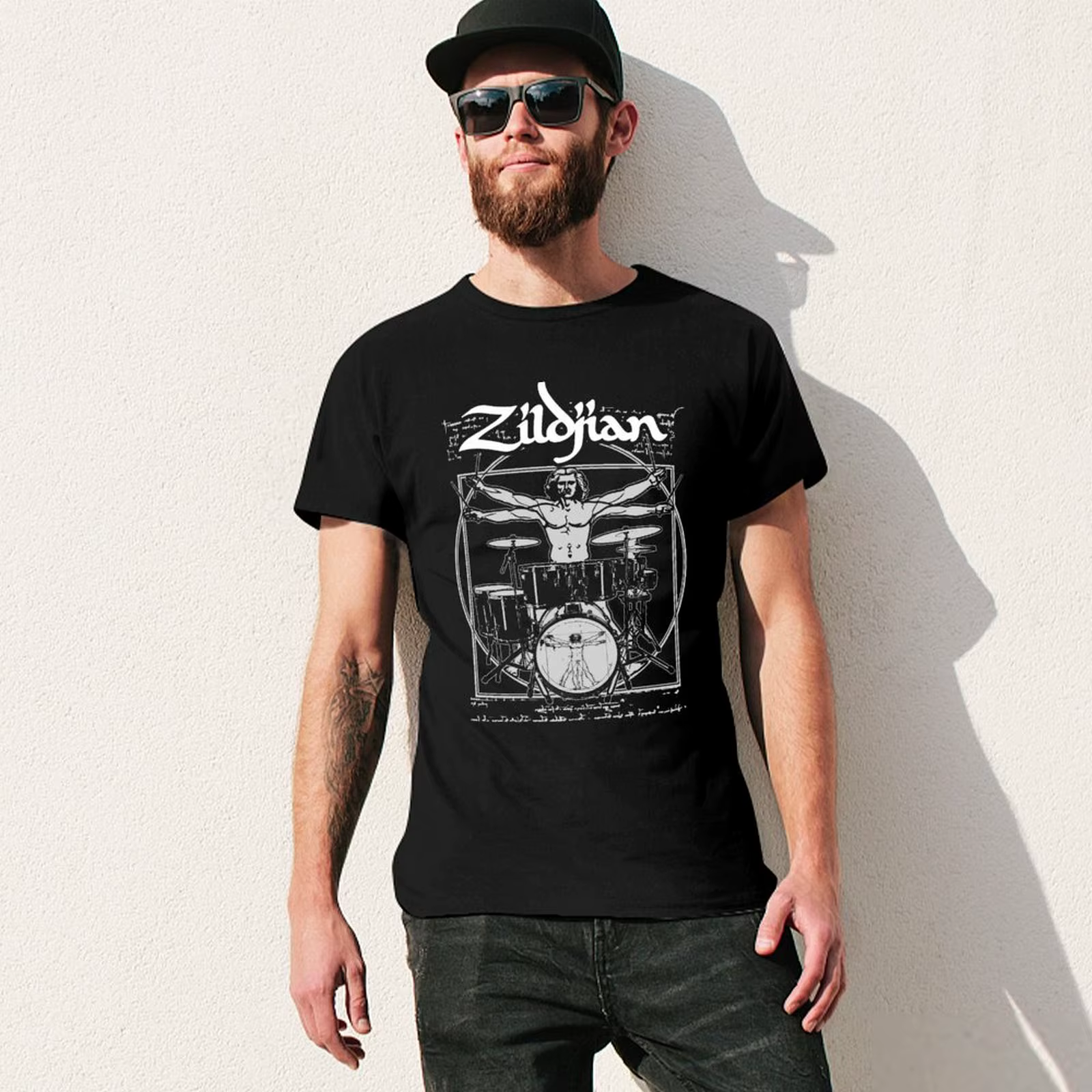 T-shirt VITRUVIAN MAN ZILDJIAN, T-shirt pour festival d'été