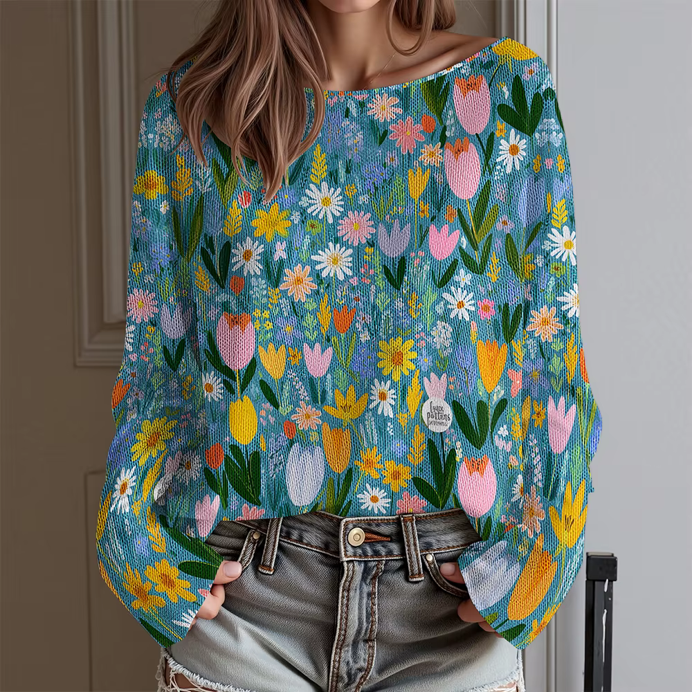 T-shirt à manches longues et col bateau pour femmes