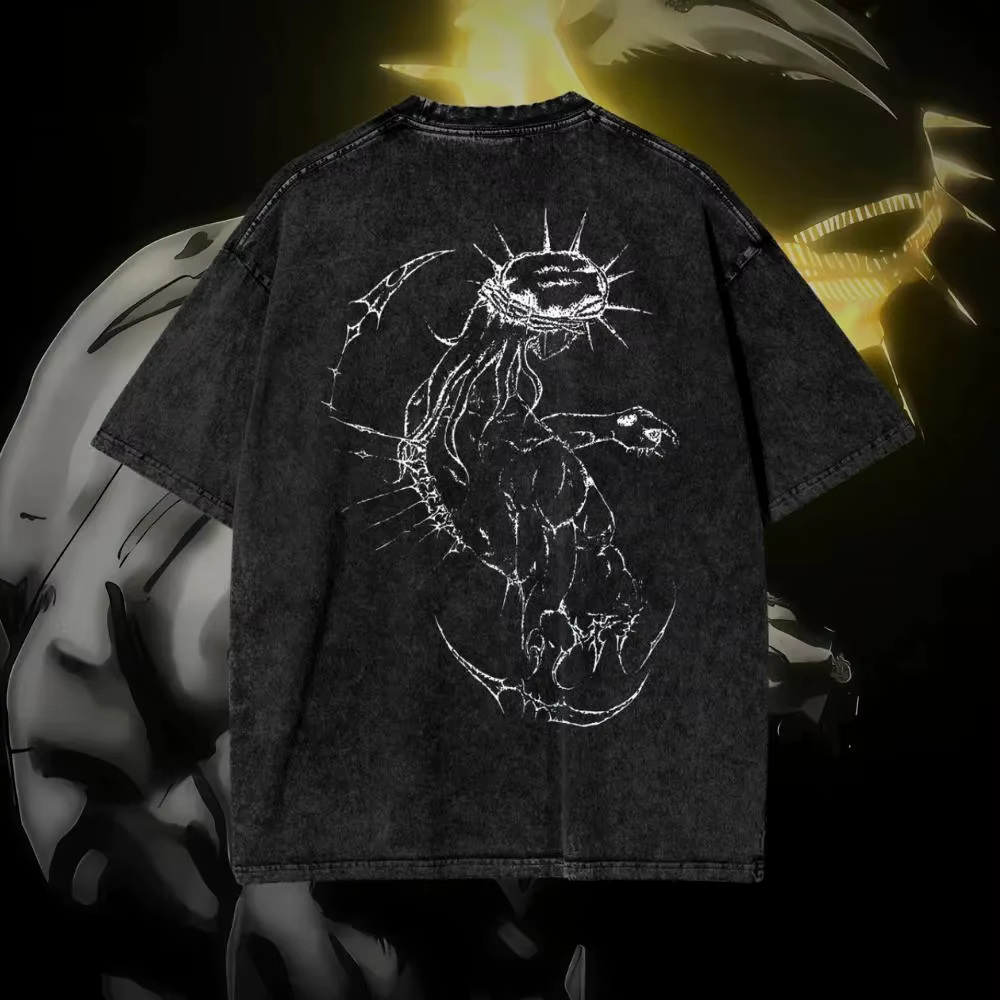 Anime Jojo's Bizarre Adventure jésus imprimé T-shirt hommes haute qualité coton t-shirts rétro lavé
