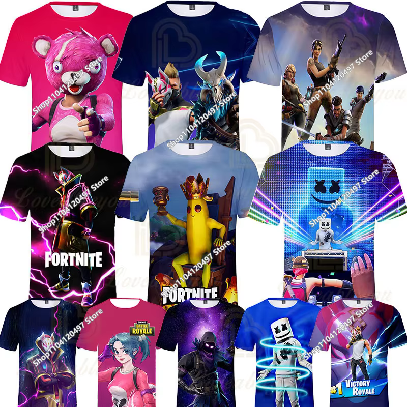Fortnite t-shirt hommes jeu de tir bataille héros