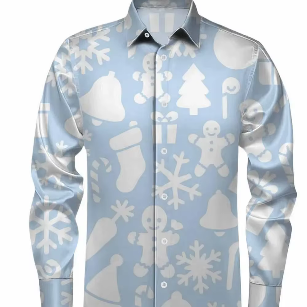 Chemise imprimée de fête de noël pour hommes