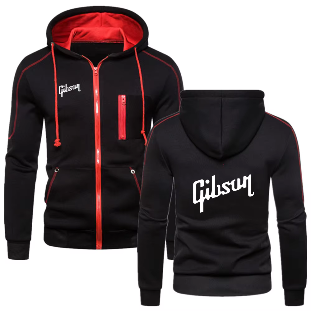 Guitare Gibson Logo imprimé 2025 printemps et automne homme à capuche couleur unie polaire vêtements de sport sweats