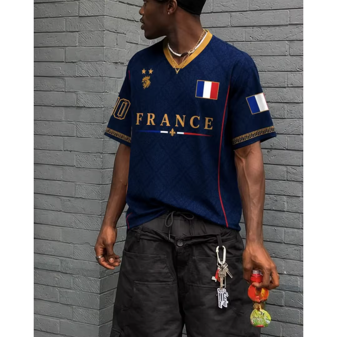 Maillot de Foot France 2026 – Maillot de Supporter Équipe Nationale Française – T-shirt Sportif d'Été pour Homme, Vêtements Enfant, Tee-shirt Y2K Femme 