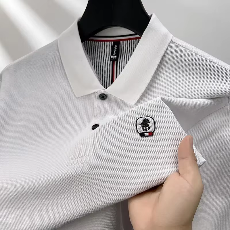 Polo en coton à manches longues pour hommes