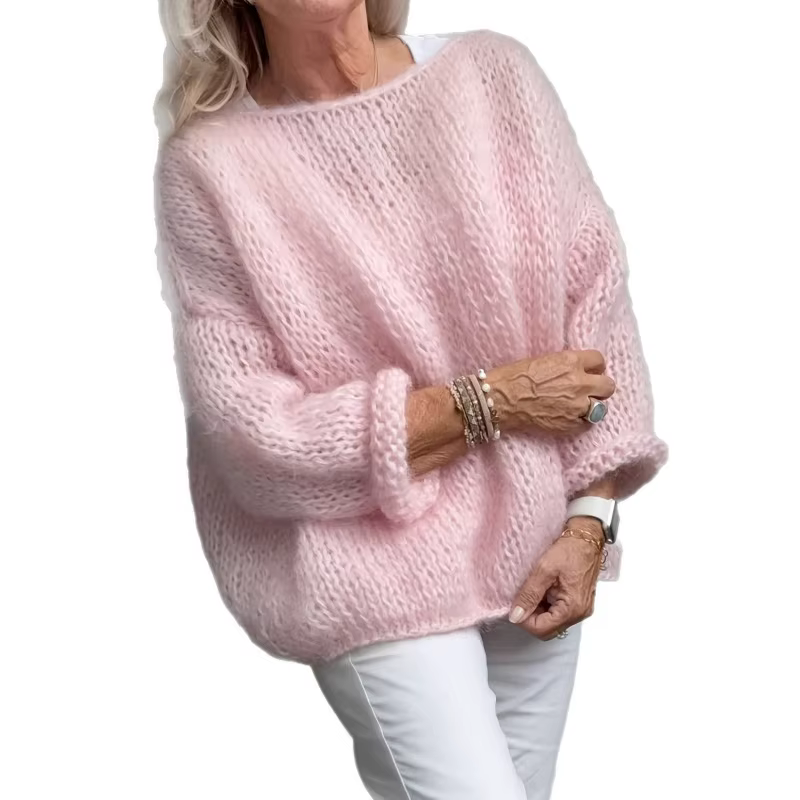 Pull en laine rose pour femme