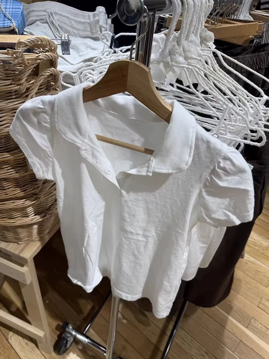 Mignon Polo blanc T-shirt femmes été nouveau Strweetwear coton col rabattu manches courtes t-shirts doux Style Preppy