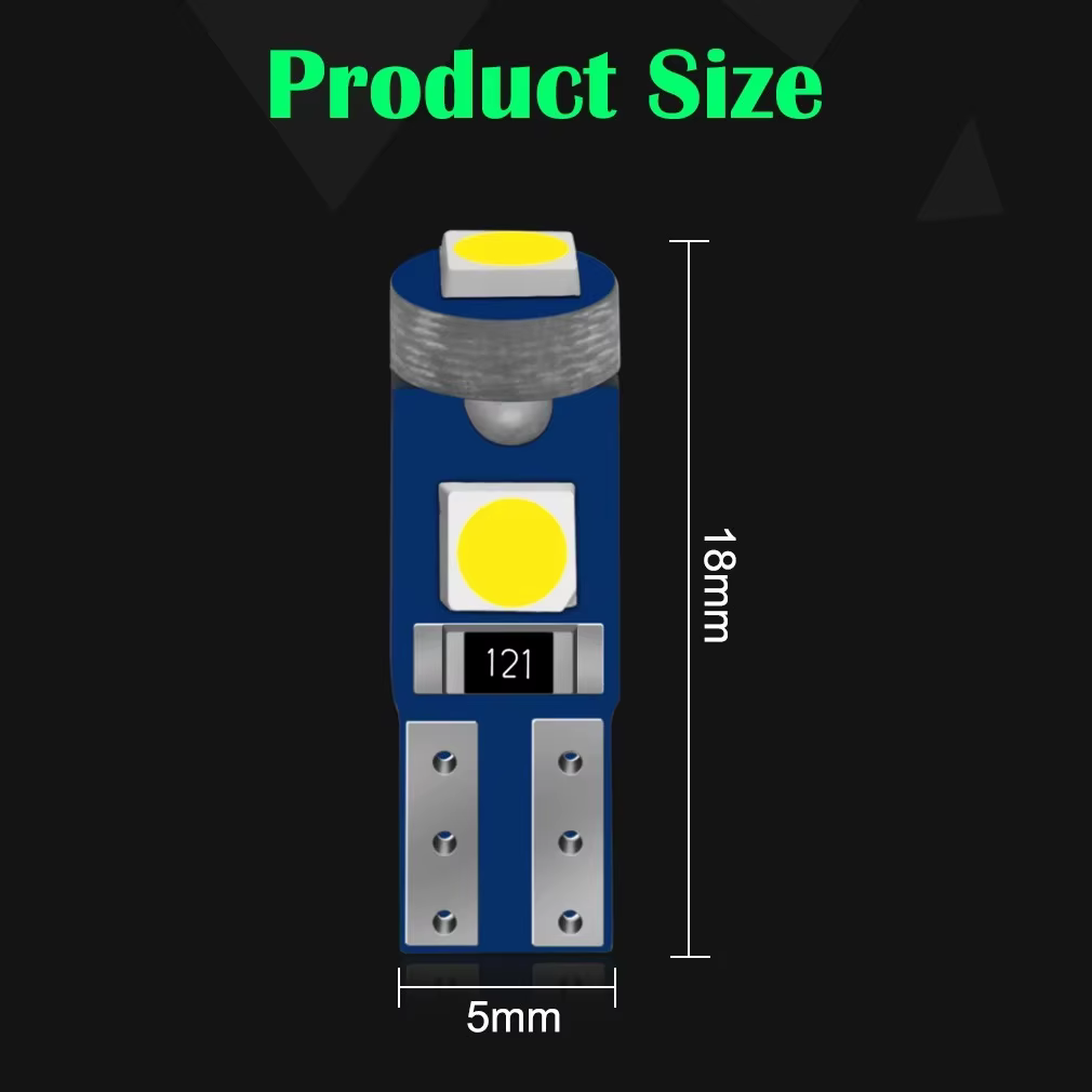 Ampoule Led T5 W3W W1.2W, Canbus, lumières intérieures de voiture, indicateur de réchauffement de tableau de bord, lampe d'instrument automobile 12V, 2/10 pièces