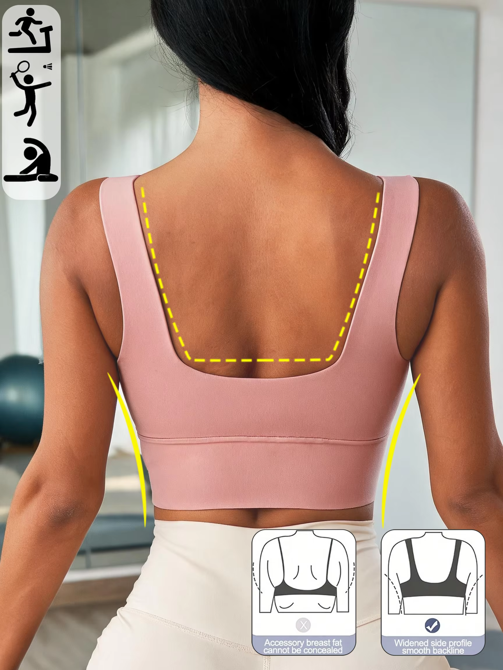 Débardeurs de yoga respirants avec soutien-gorge de sport intégré