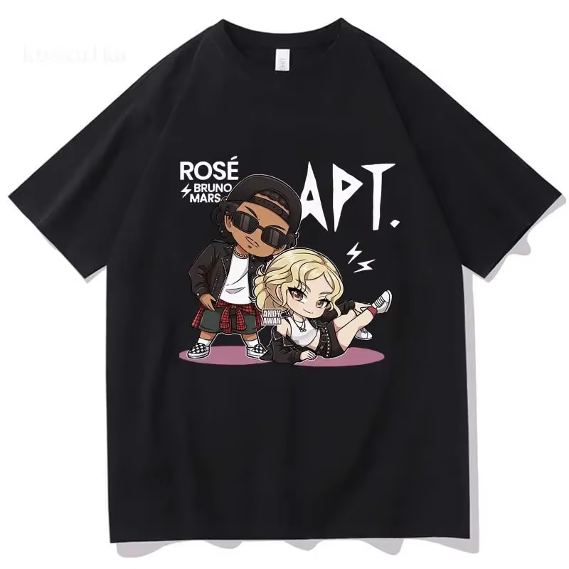 ROSE Bruno Mars APT T-shirt Mode Homme/Femme Harajuku