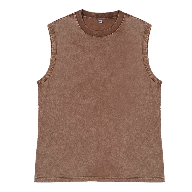 Hommes gilet Vintage lavé t-shirt 100% coton débardeurs été décontracté hauts sans manche Streetwear noir t-shirts amples femmes