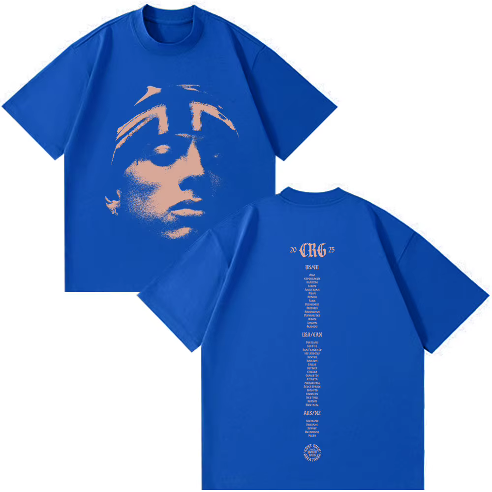 Rappeur Central Cee ne peut pas RUSH GREATNESS World Tour 2025 T-shirt hommes femmes mode Hip Hop manches courtes surdimensionné t dessus de chemise