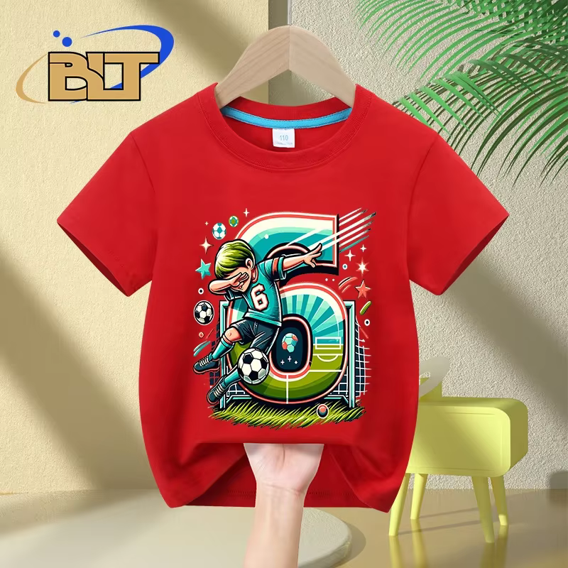 T-shirt en coton à manches courtes pour garçon de 6 ans
