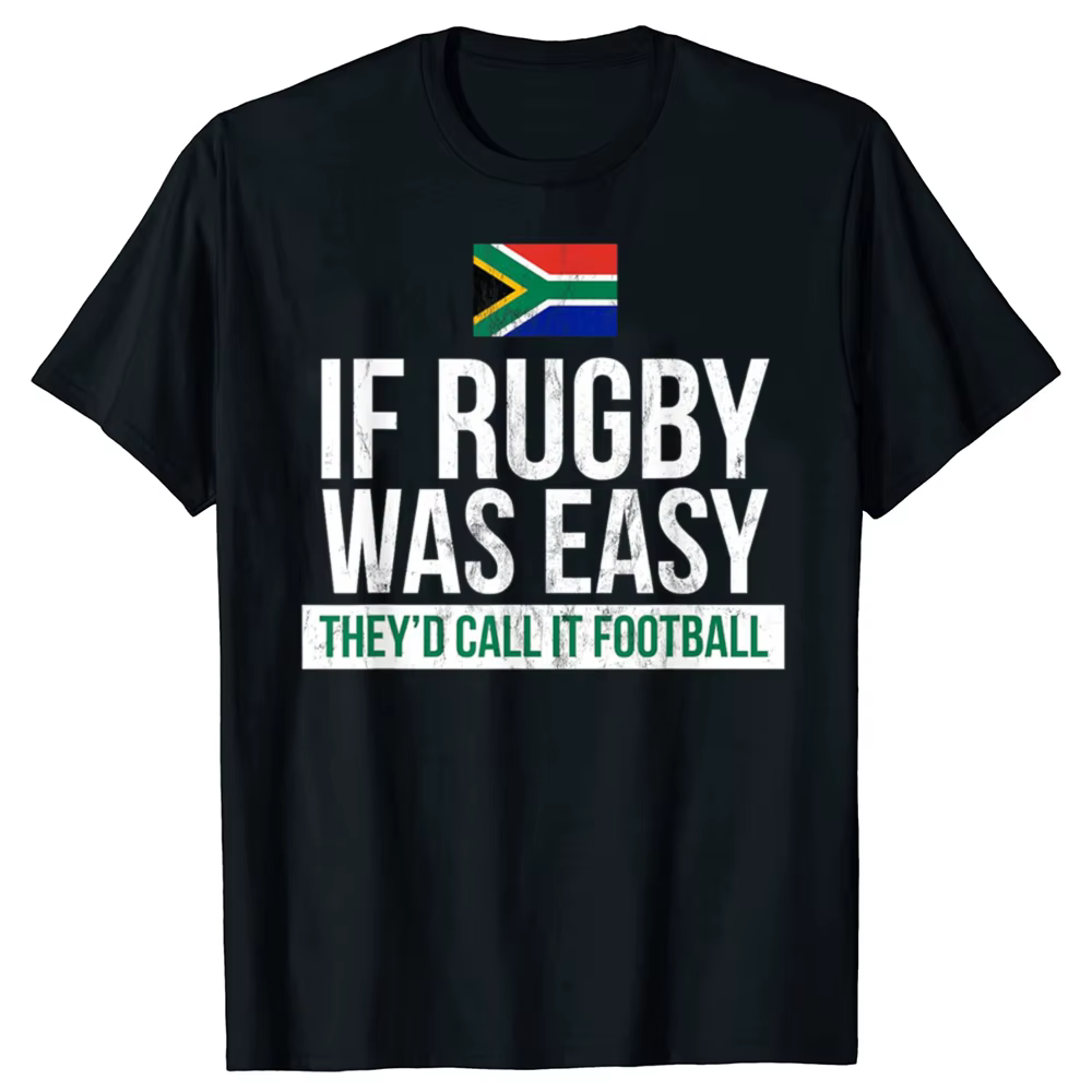 Drôle afrique du sud Rugby graphique T-shirts hommes femmes mode t-shirt style décontracté 100% coton ample