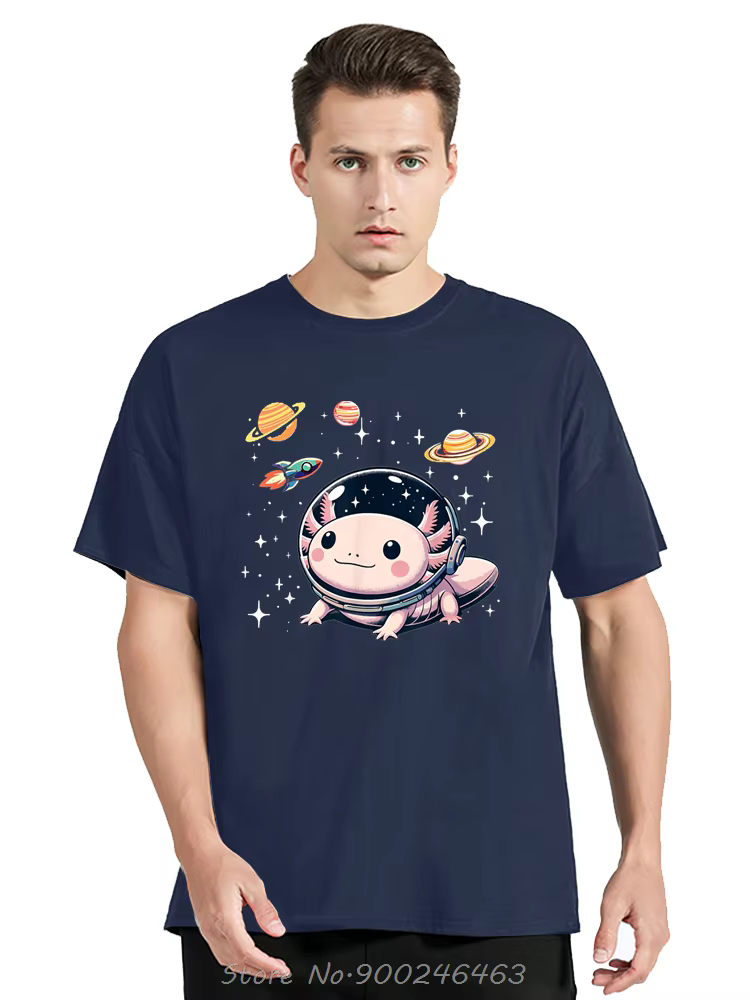 Axolotl Kawaii mignon Axolotls astronaute planètes espace T-Shirt