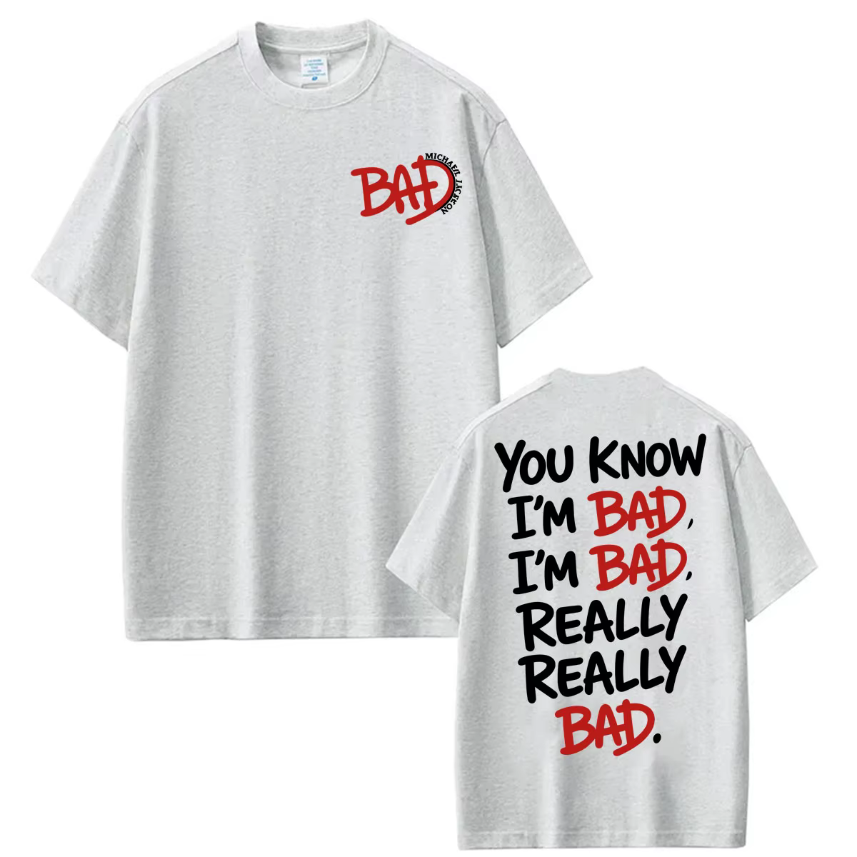 T-shirt imprimé King of Pop Michael Jackson Bad Era Tour pour hommes et femmes