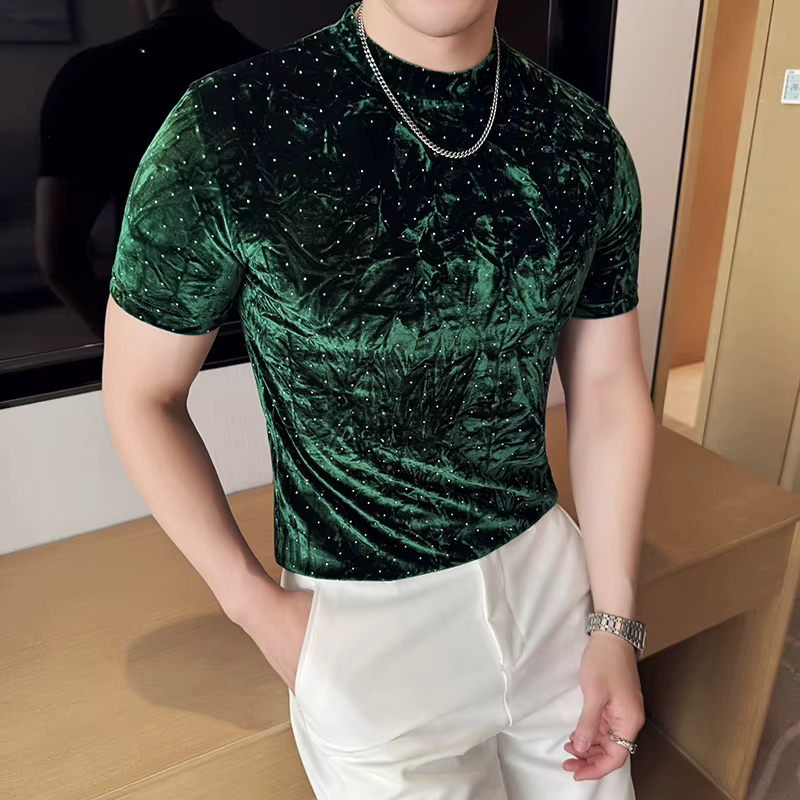 T-shirts pour hommes, design plissé tendance