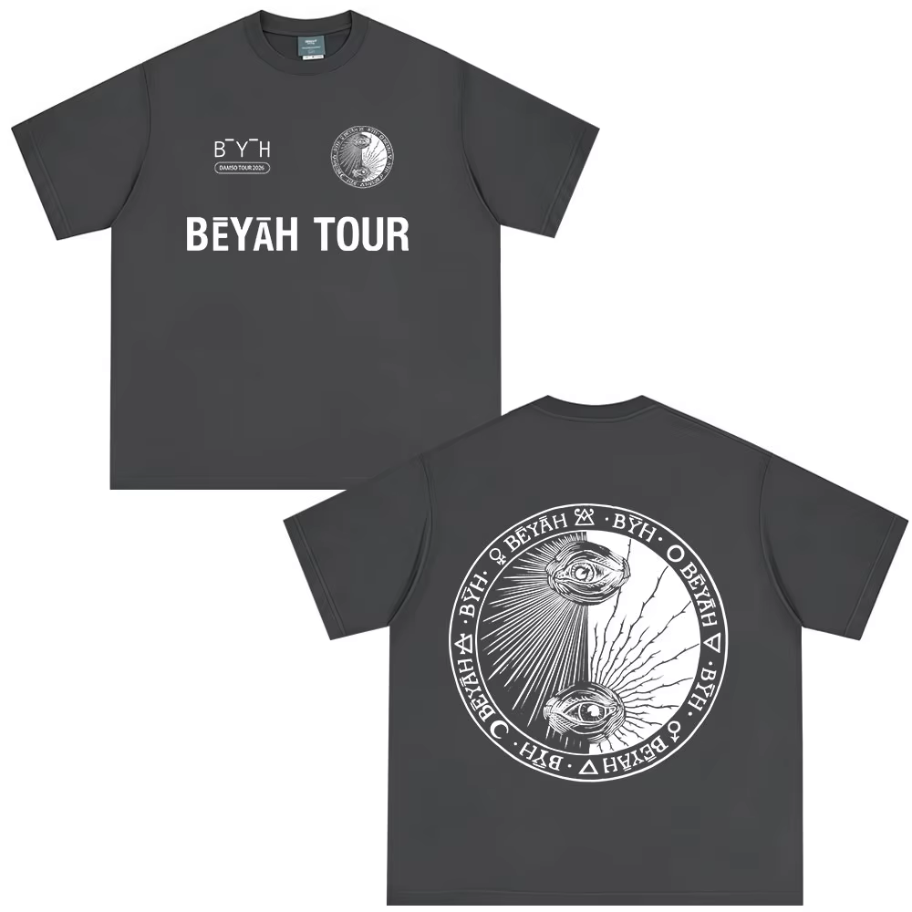 T-shirt Rapper Damso Beyah Tour 2026 – Mode Hip Hop Oversize à Manches Courtes – Vêtements Décontractés en Coton pour Hommes et Femmes