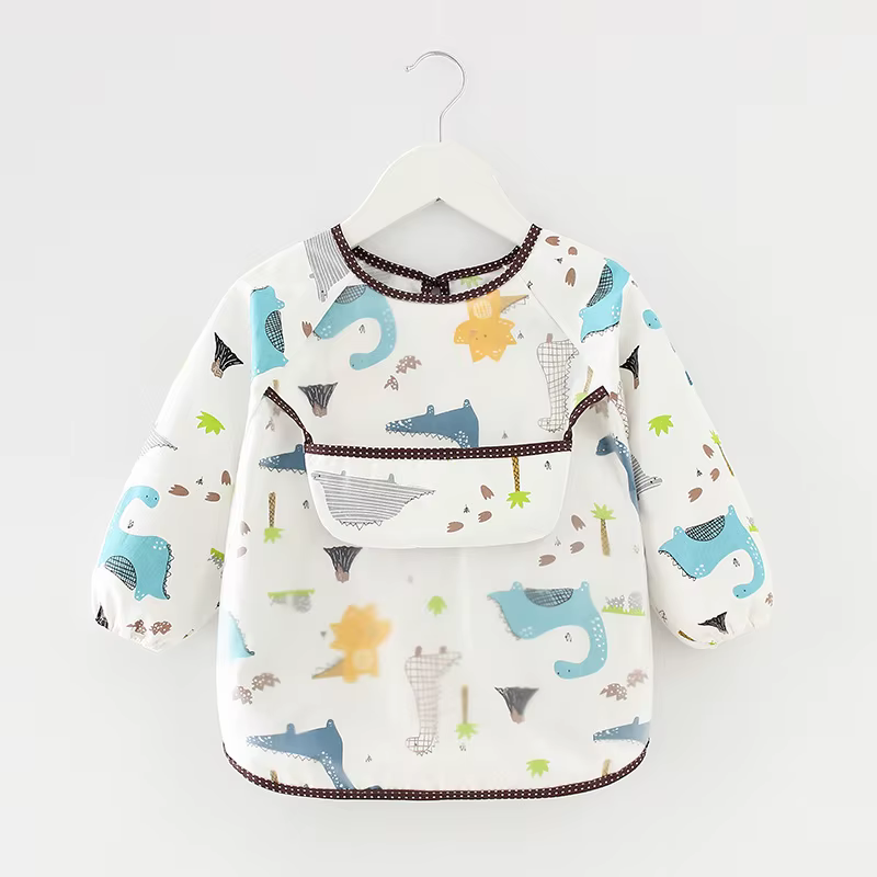 Bavoirs pour bébés enfants en bas âge écharpe à manches longues imperméable Art Smock bavoir d'alimentation tablier