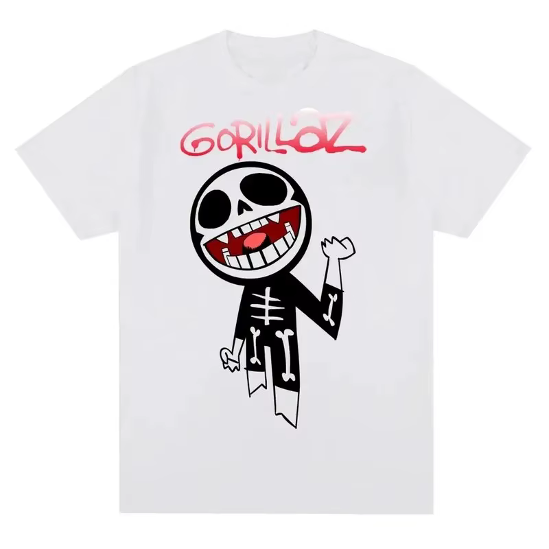 T-shirt Gorillaz Punk Rock 2025 – Imprimé groupe musical années 90 – Mode décontractée – Manches courtes – Unisexe – Grande taille
