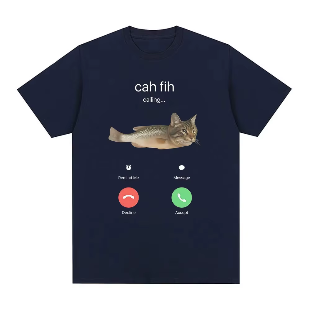 T-shirt humoristique Cah Fih Meme : Chat