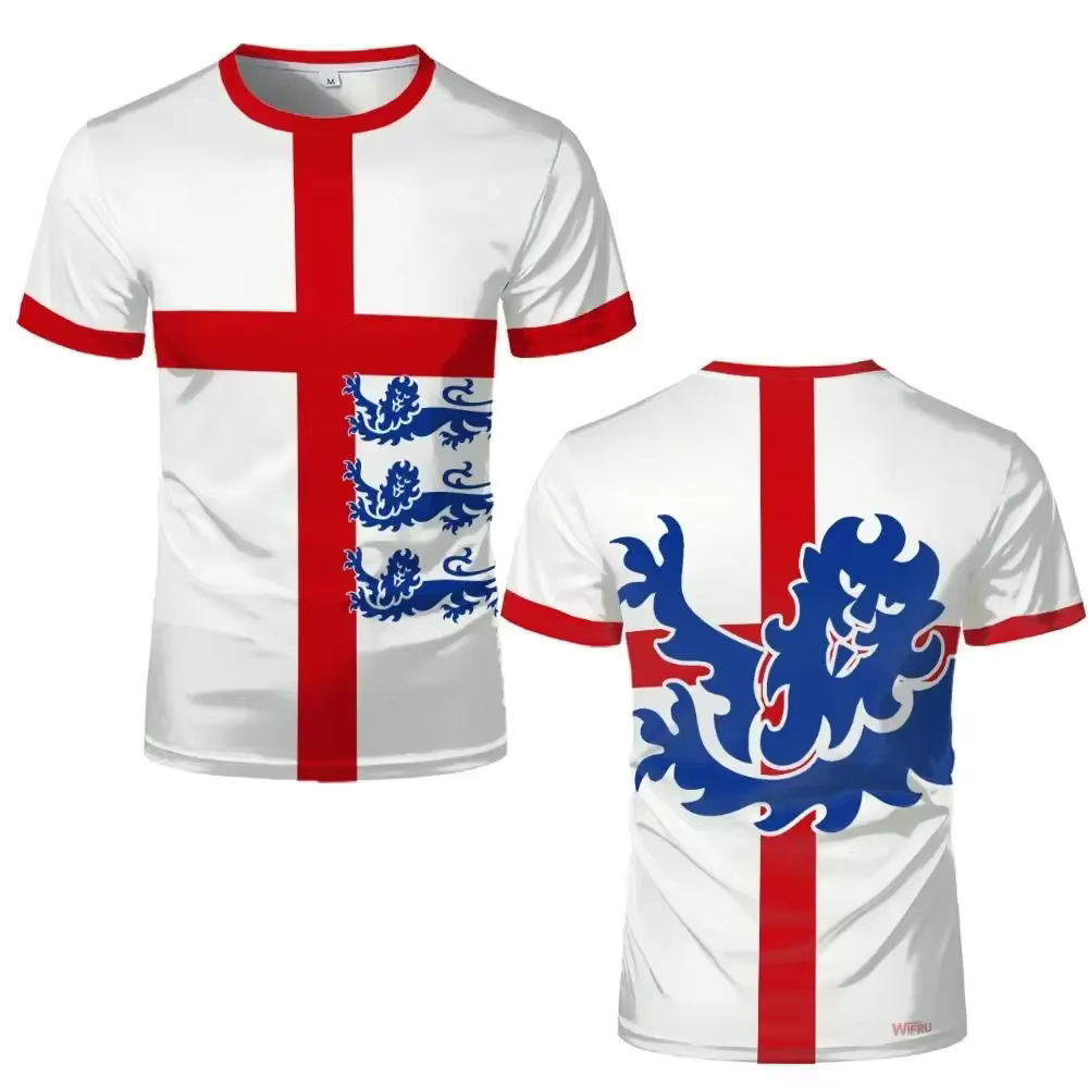 T-shirt de sport graphique Angleterre pour hommes et femmes
