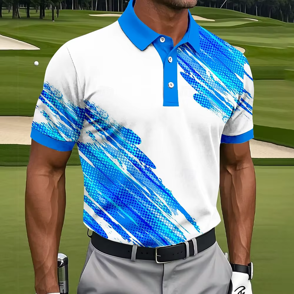 Chemises Polo de Golf Géométriques pour Hommes 2026
