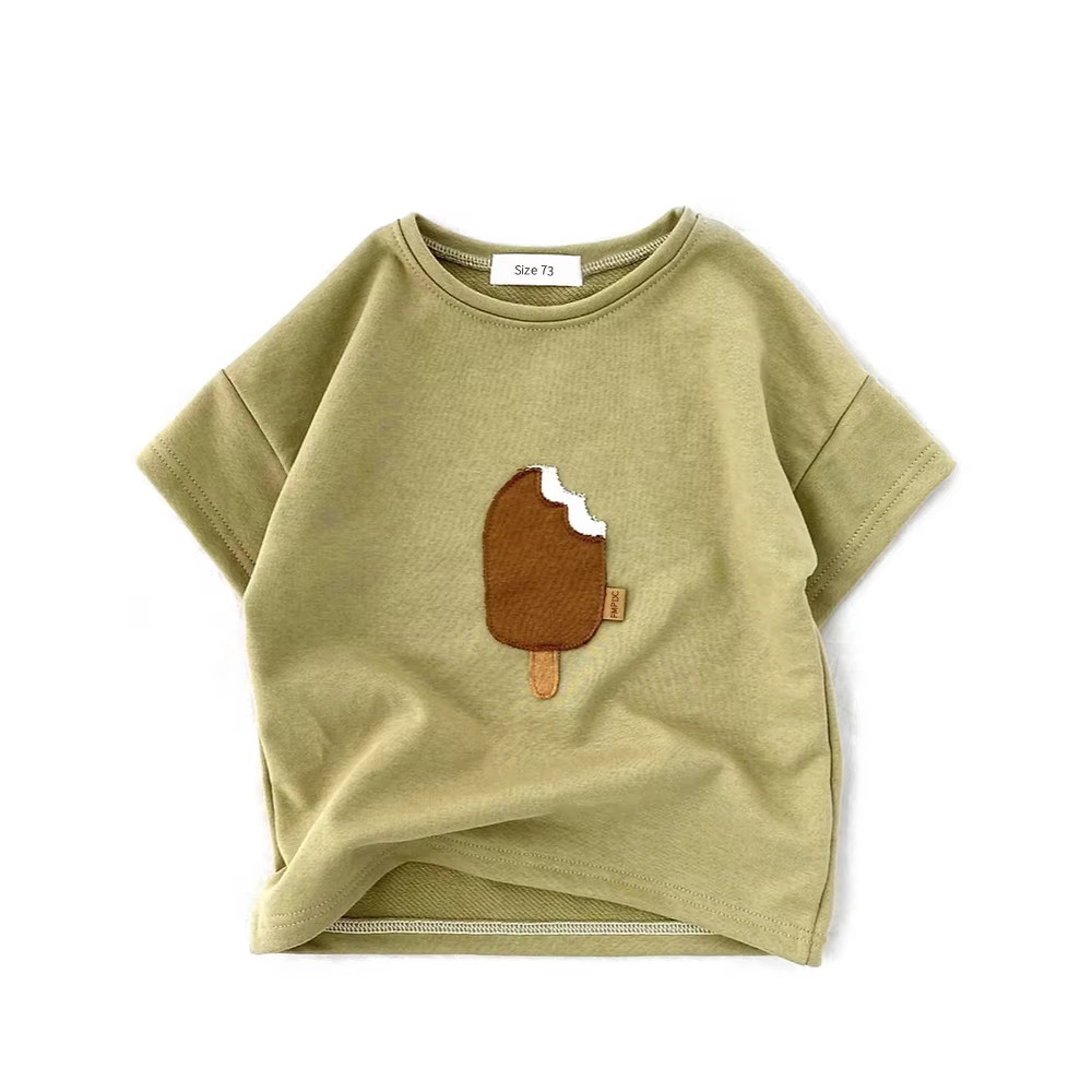T-shirt imprimé crème glacée colorée pour enfants