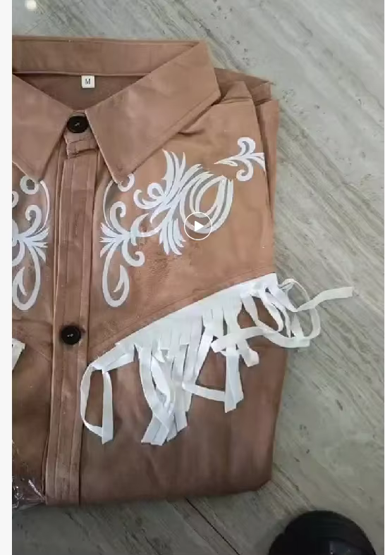T-shirts Cowboy pour Hommes – Veste en Daim Vintage à Franges, Manches Longues, Boutons – Tenue Décontractée pour Fêtes – Hauts Populaires pour Homme