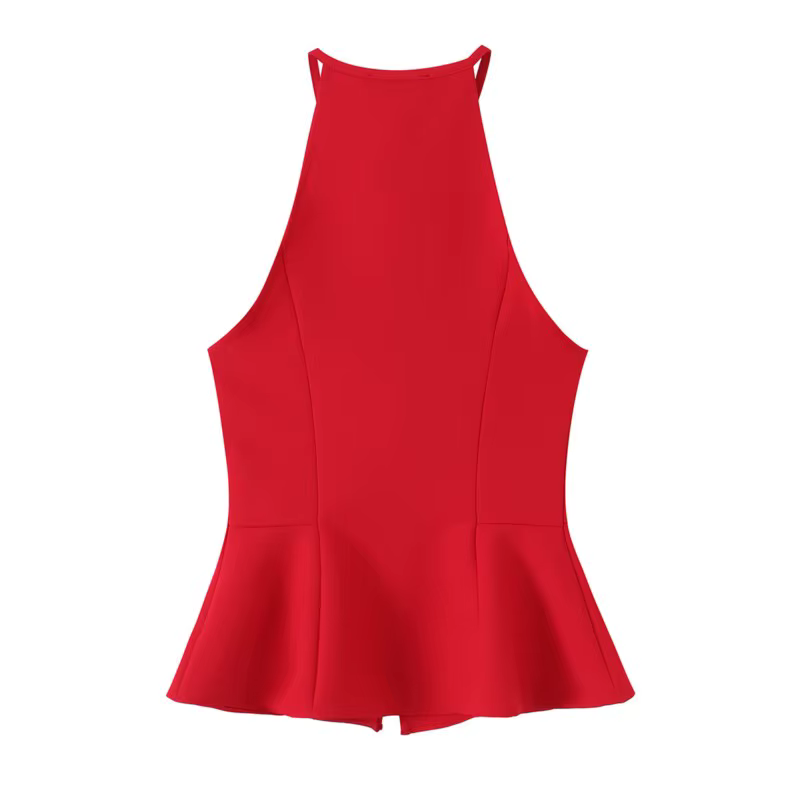 Haut Peplum Femme HipSeam avec Nœud – Nouvelle Collection Été 2026 – Camisole Halter Chic