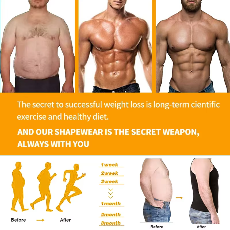 Hommes minceur corps Shaper Shapewear Abs ventre Compression chemise pour cacher la gynécologie Moobs entraînement débardeurs sous-vêtements