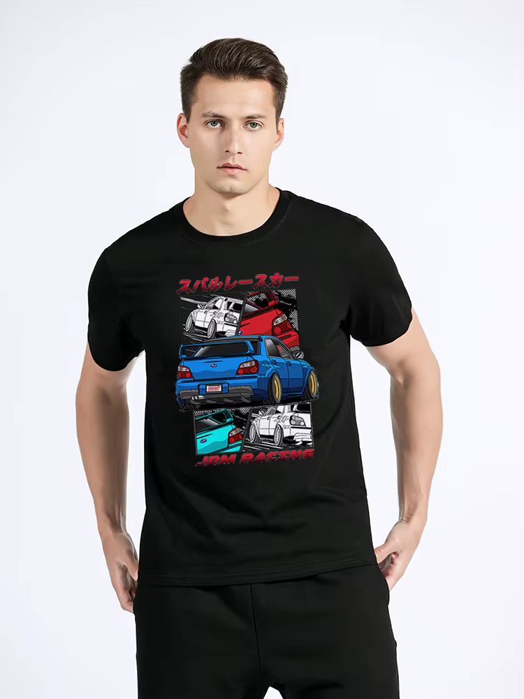 T-Shirt Classique en Coton à Col Rond pour Homme