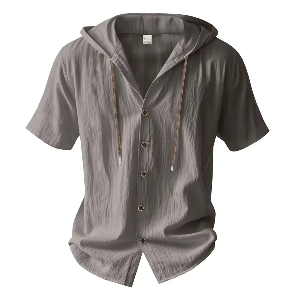 Chemise en coton et lin pour hommes