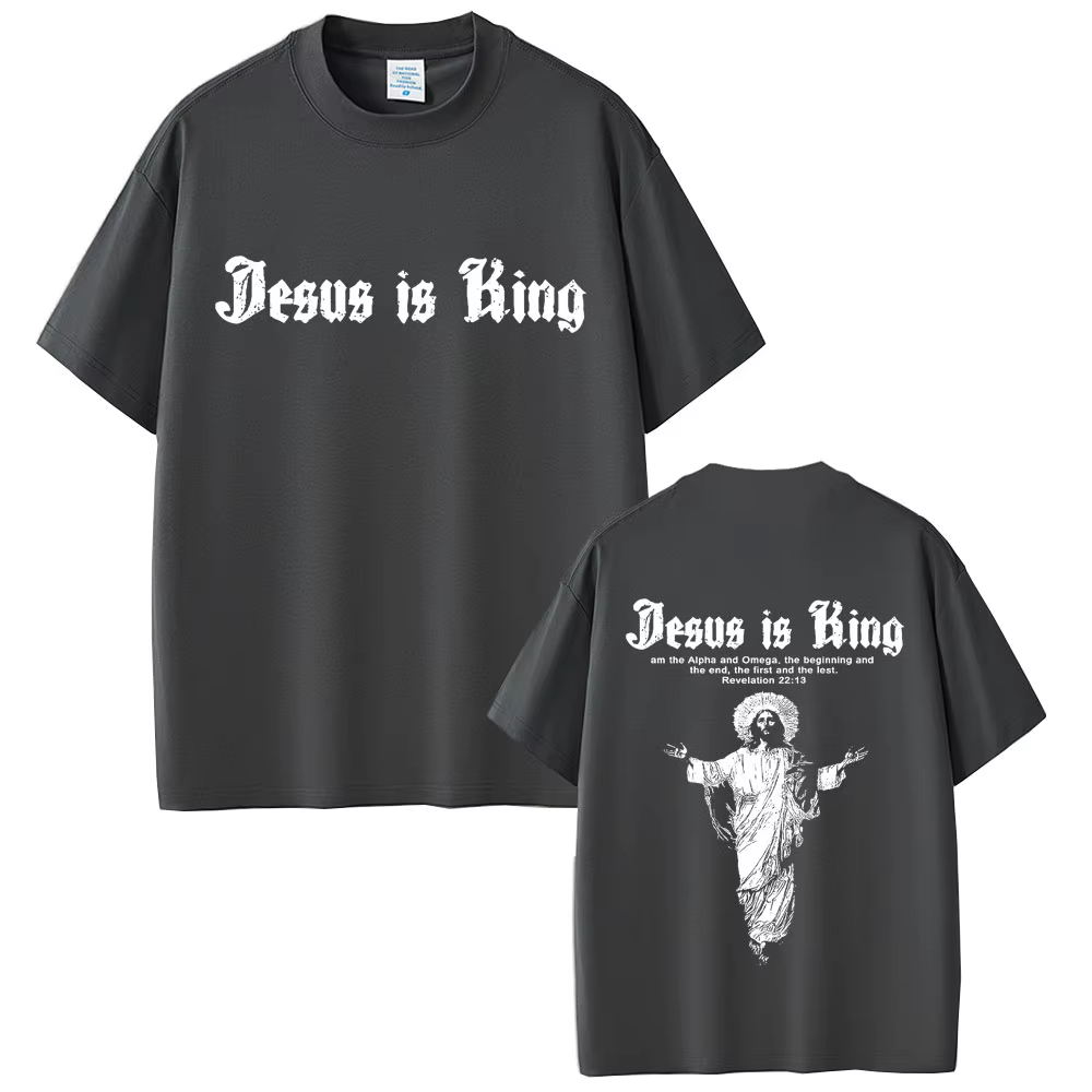 Jésus est roi T-shirt graphique chrétien religieux à manches courtes T-shirts été hommes femmes mode gothique Rock