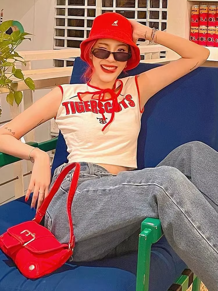 Lettres imprimées t-shirts pour femmes
