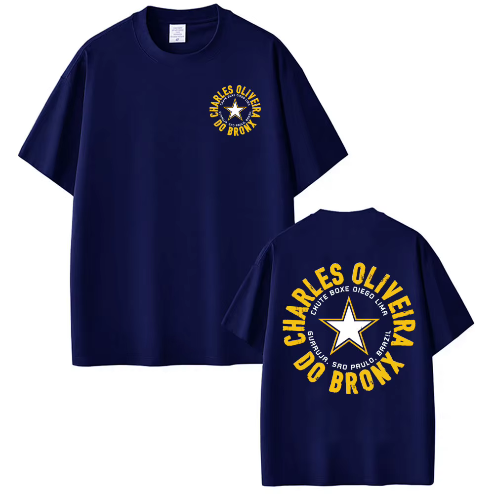 T-shirts imprimés avec le logo de Charles Oliveira Do Bronx pour hommes et femmes