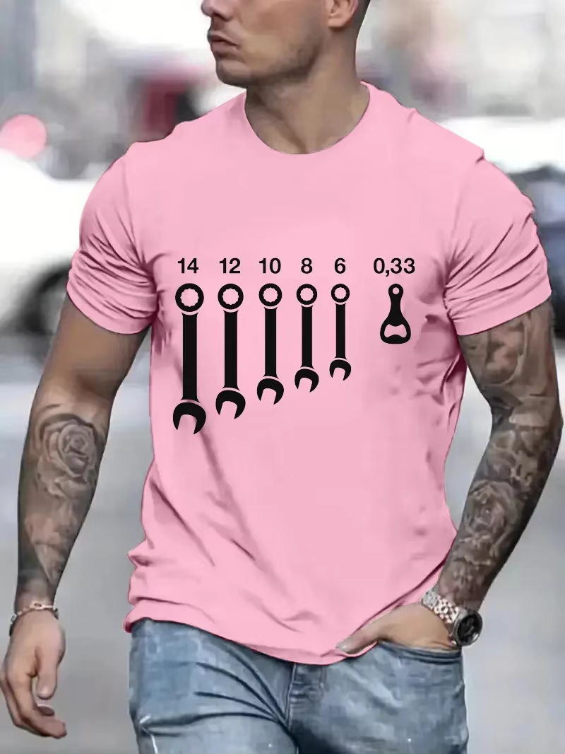 T-shirts pour hommes vêtements clés ouvre-bouteille de bière outils