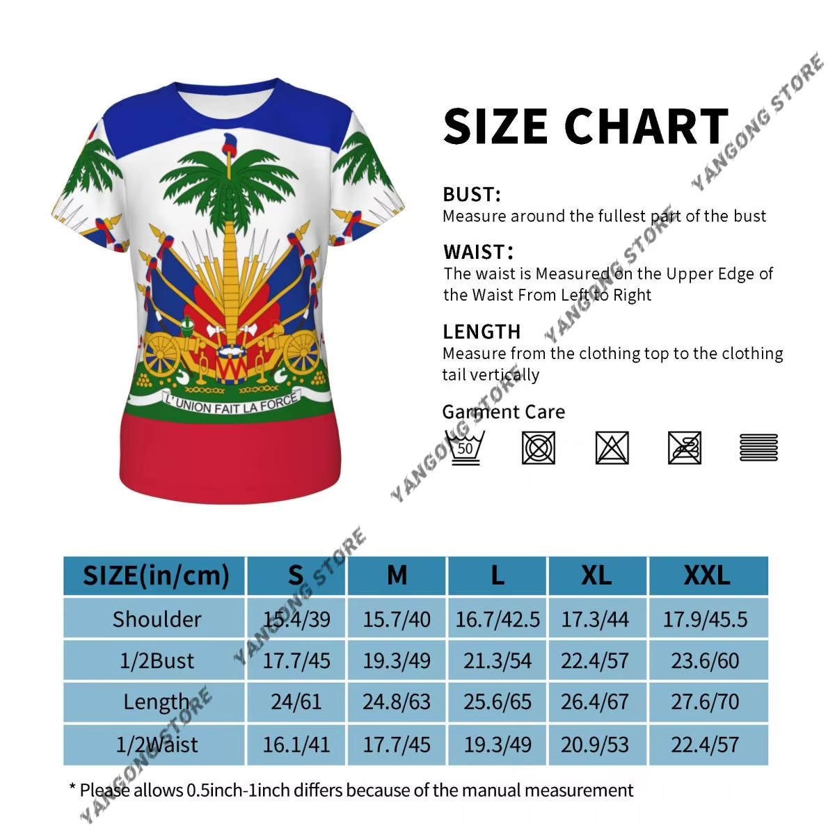 T-shirt femme drapeau d'haïti