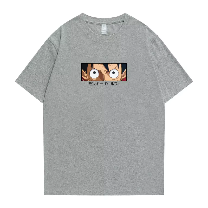 T-shirt imprimé One Piece pour hommes, style estival, 100% coton, manches courtes pour étudiants