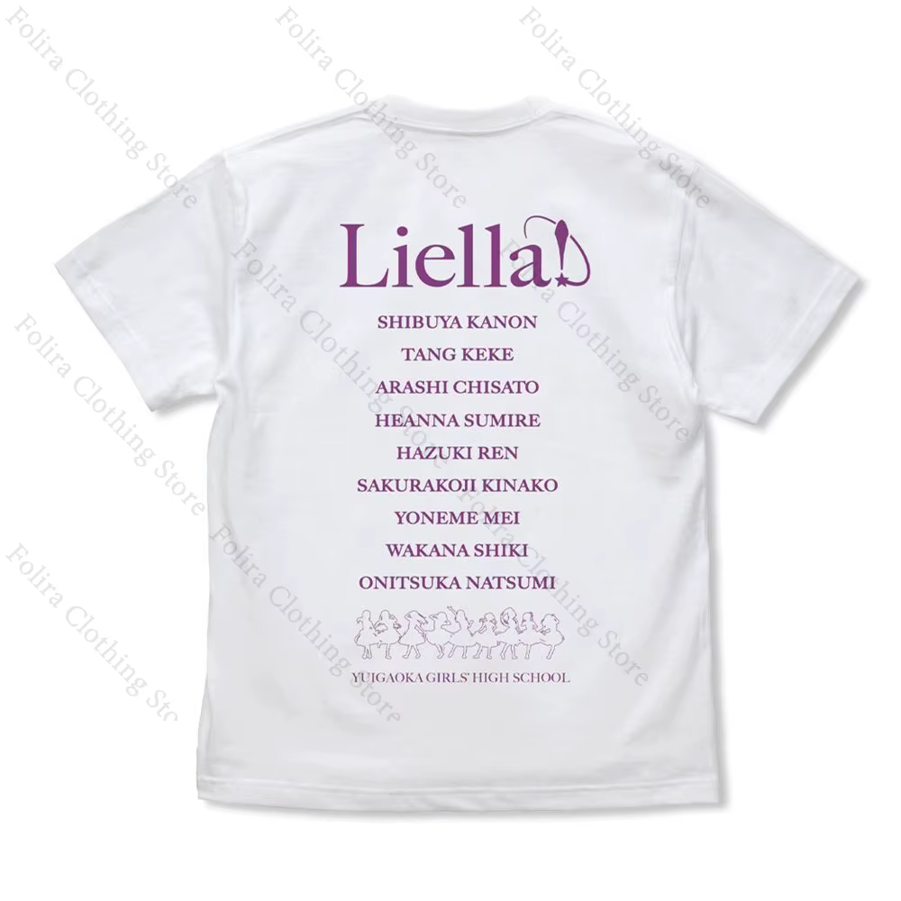J'adore vivre! Soleil!! Aqours Liella! μ's T-shirt imprimé coton été hauts
