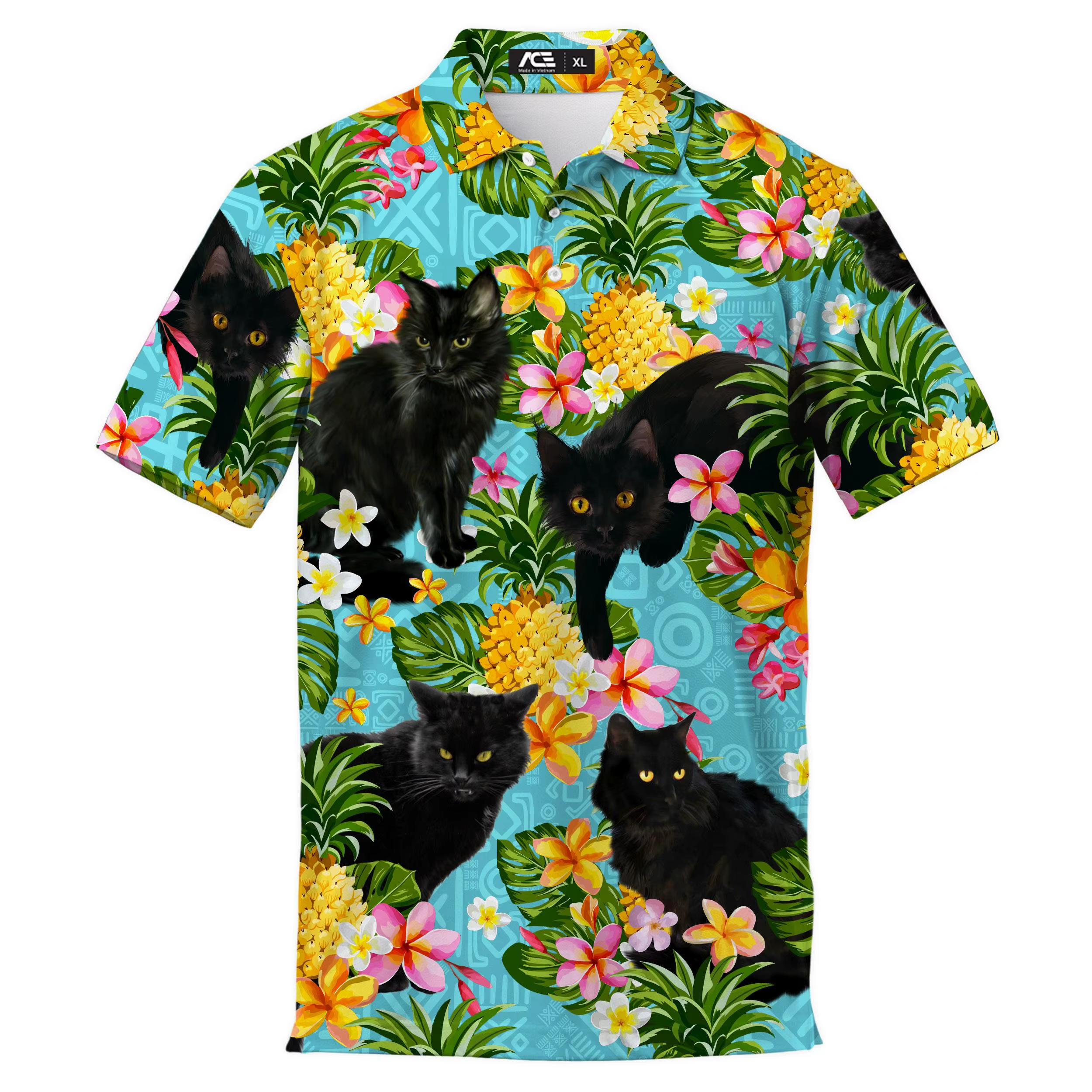 Polo chat noir pour hommes