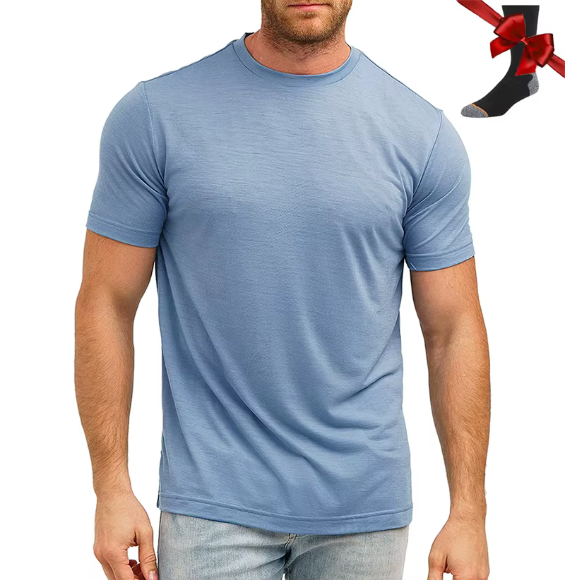 T-shirt 100% laine mérinos pour hommes
