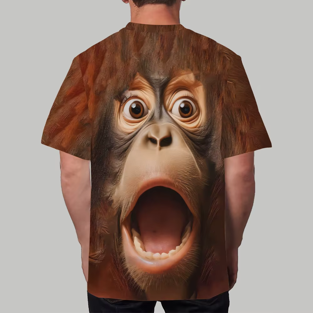 Drôle singe imprimé T-shirts pour hommes été vêtements