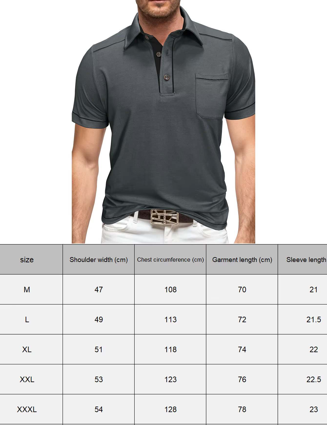 Polo Homme Grande Taille M-5XL Été 2026 – T-shirt à Col Uni Décontracté et Tendance