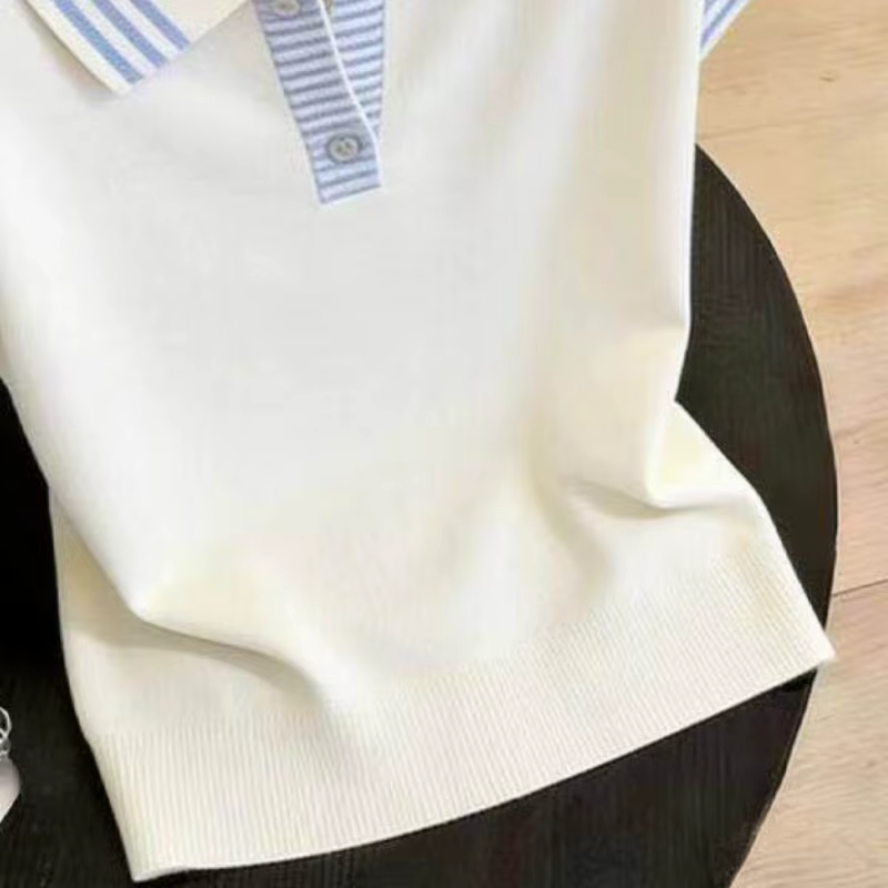 Pulls à manches courtes en tricot pour femmes